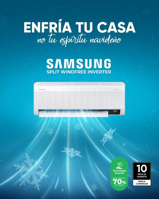 Haz que tu Navidad se sienta fresca y cómoda.❄️
Este diciembre aprovecha hasta el 45% OFF en nuestros Samsung Split WindFree Inverter.
Disponible en nuestra web y en todos nuestros locales. 🎄✨

Encuéntranos en:
📍 Guayaquil: Parque Empresarial Colón, Edificio Empresarial 1, local 4B planta baja.
📍 Quito: Edificio Terra, calle Eloy Alfaro y Pablo Arturo Suárez, solar 1, local 3 (frente al Parque de La Carolina).
📍 Machala: 25 de Junio entre 7ma y 6ta avenida (detrás de la Taberna).

#Suintof #Samsung #promociones #descuentos #navidad #AireAcondicionado #SplitInverter #TecnologíaWindfree