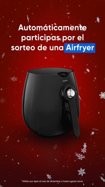 🎄✨ Este diciembre nuestros productos estrella vienen con precios especiales… ¡Y eso no es todo! 🙌🔥
Por tus compras en la web del 1 al 31 de diciembre, participas automáticamente para ganar una Airfryer Philips.
Aprovecha, compra y entra al sorteo. 🎁
