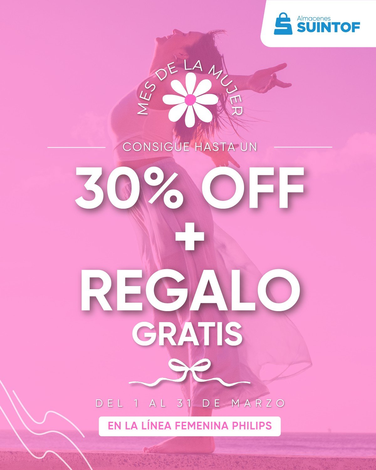 🌸 Marzo es para consentirte como te lo mereces 🌸
Este Mes de la Mujer celebra tu belleza, tu fuerza y tu esencia con algo que realmente vas a usar 💖

Aprovecha hasta 30% OFF + REGALO GRATIS 🎁
En toda la línea femenina Philips.

🛍️ Promoción válida hasta el 31 de marzo
Escríbenos por WhatsApp y te ayudamos a elegir la ideal para ti 📲  0989510117
🛒 Compra por WhatsApp, web o visítanos en tienda.
No dejes pasar esta oportunidad… ¡aprovecha ahora! 💕

#Suintof #MesDeLaMujer #PromociónMarzo #PhilipsFemenino #RegaloGratis #Descuentos