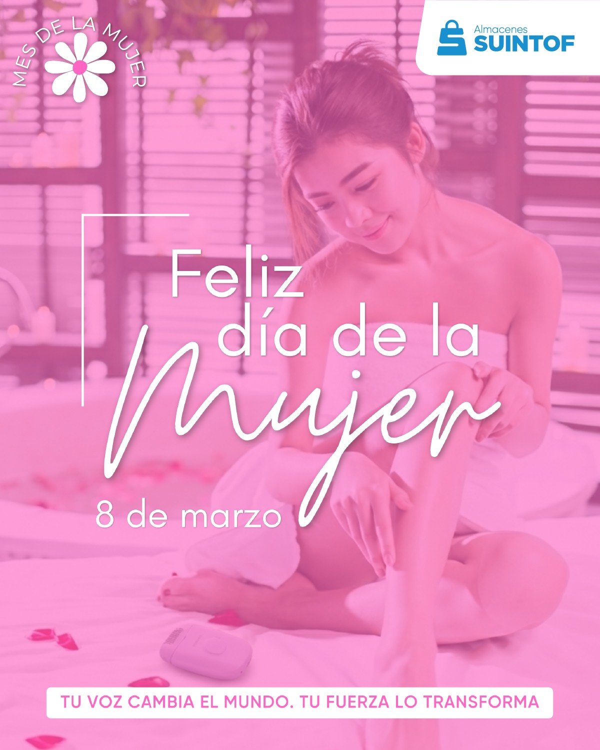 Hoy celebramos tu valentía, tu resiliencia y todo lo que aportas cada día.
Tu voz cambia el mundo. Tu fuerza lo transforma.
Que nunca te falte amor propio, oportunidades y motivos para seguir creciendo ✨
En Almacenes Suintof admiramos y apoyamos a todas las mujeres que luchan, emprenden, trabajan y sueñan en grande 💖
Feliz día 💐
#DíaDeLaMujer #8DeMarzo #MesDeLaMujer #MujeresQueInspiran #Suintof
